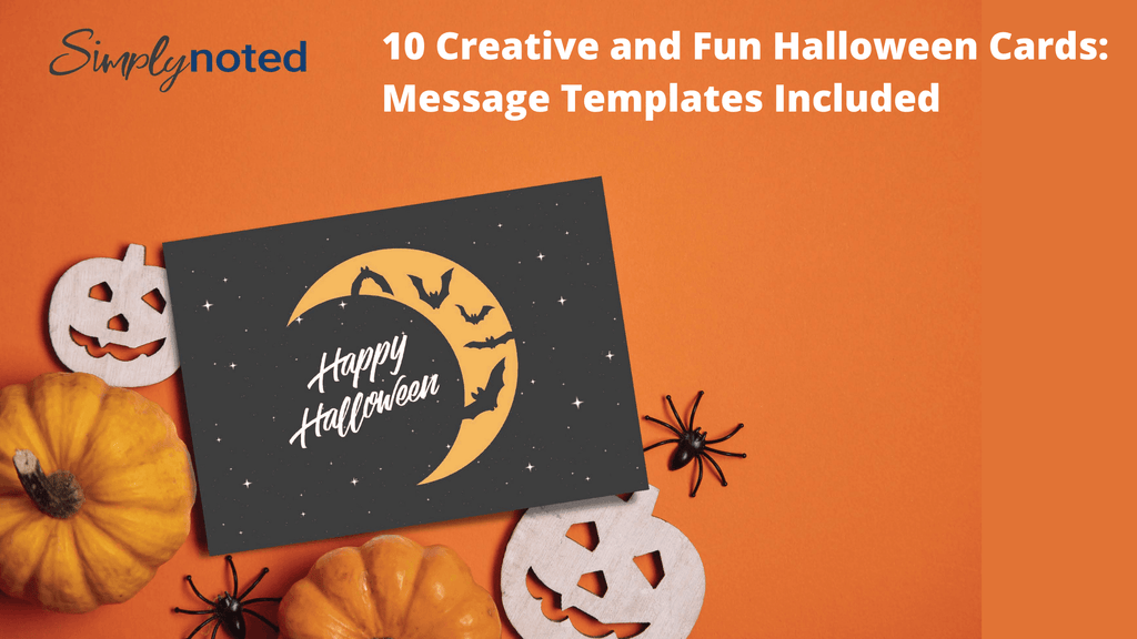 Creative Halloween card ideas featuring fun designs with message templates for handwritten cards