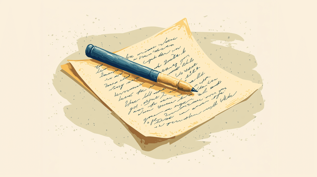 A graphic of a handwritten letter
