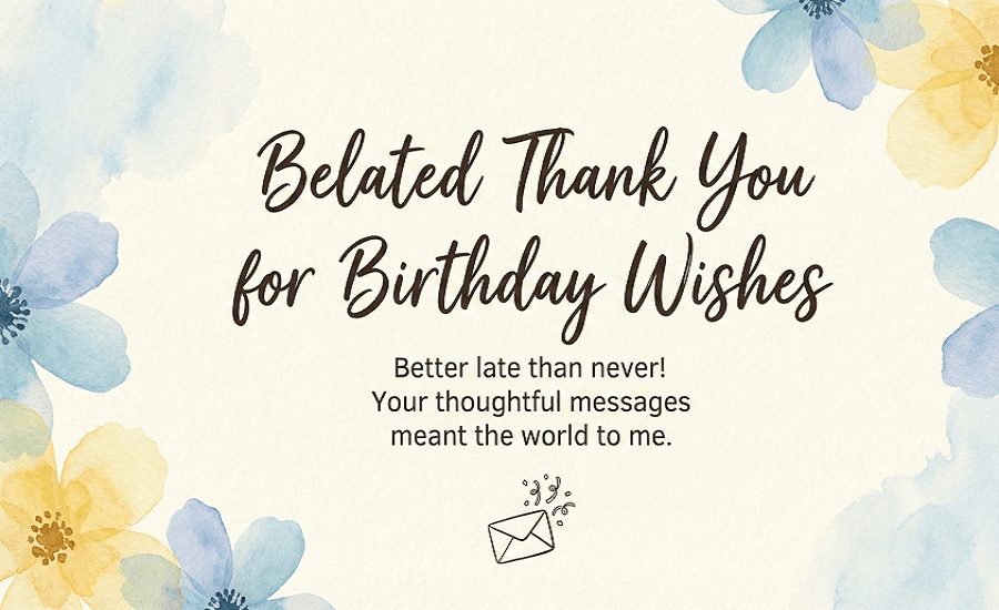 Belated Thank You for Birthday Wishes