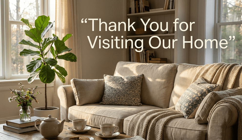 Thank You Message for Visiting Our Home