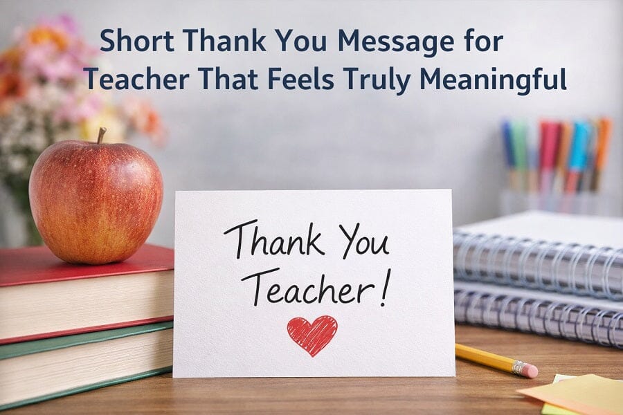 Short Thank You Message for Teacher