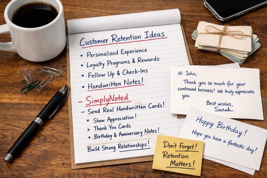 handwritten notes customer retention