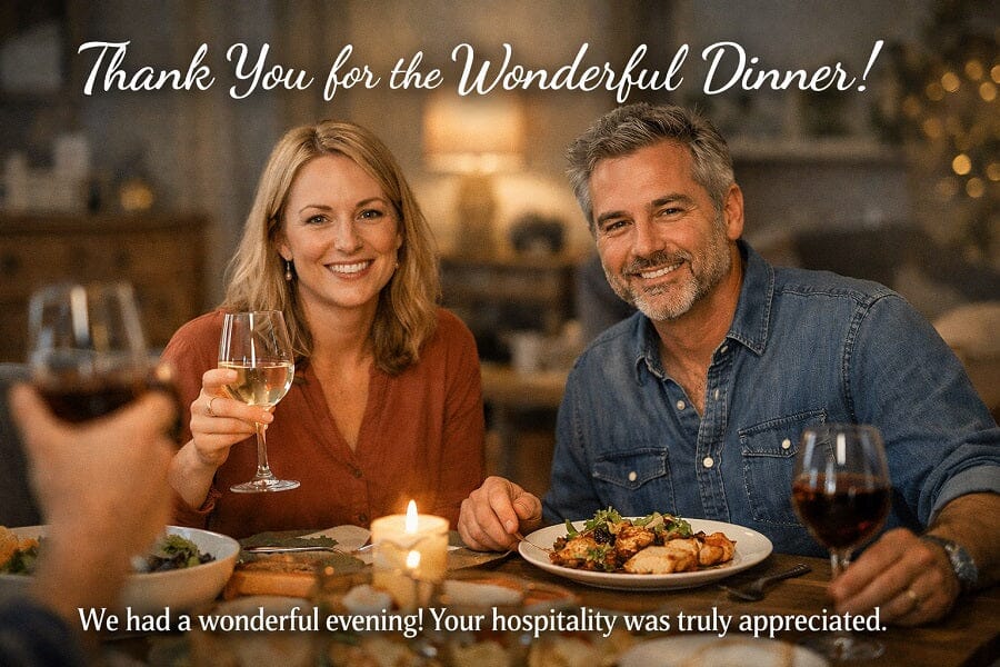 Thank You Note for Dinner