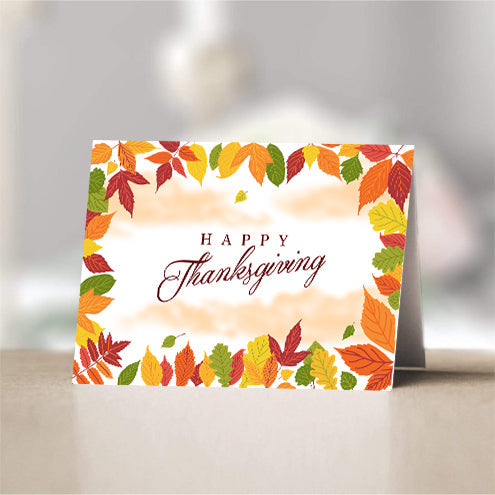 Happy Thanksgiving Leaves Border freeshipping - SimplyNoted