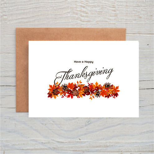 Happy Thanksgiving and Leaves freeshipping - SimplyNoted