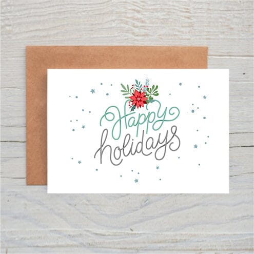 Happy Holidays Stars and Snow