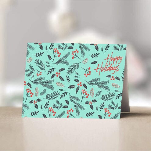 Happy Holidays Mistletoe Blue - SimplyNoted